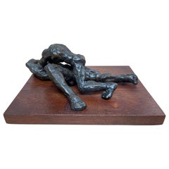 French Modern Bronze Sculpture of 'The Grapplers'