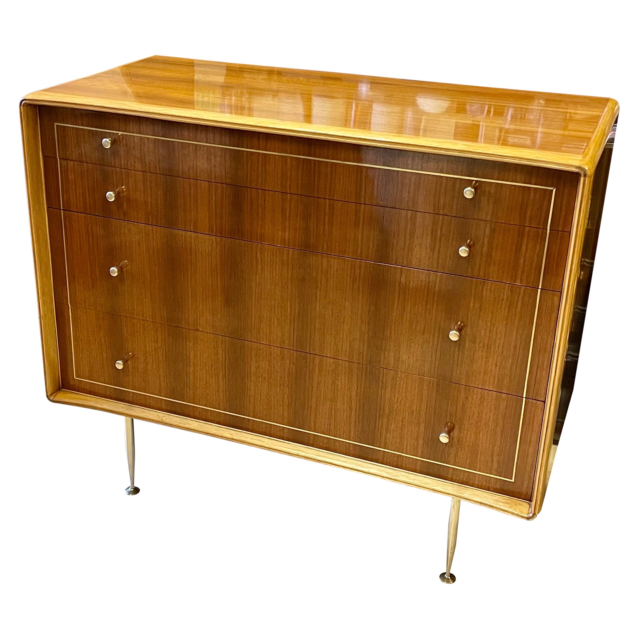 Mid Century Dresser, Teak & Butternut by Erno Fabry, in the Style of Gio Ponte For Sale