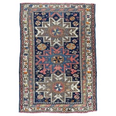 Antique tapis caucasien Shirvan circa 1910 3'2x4'7