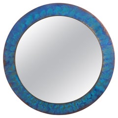 Artist Made Postmoder Rondelle Wall Mirror Signed Nadra, Circa 1980s