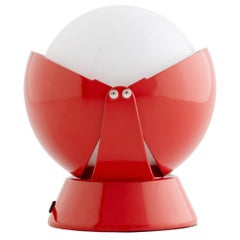 Lampada da tavolo in metallo e acrilico 'Buonanotte' di Giovanni Gorgoni in rosso per Stilnovo