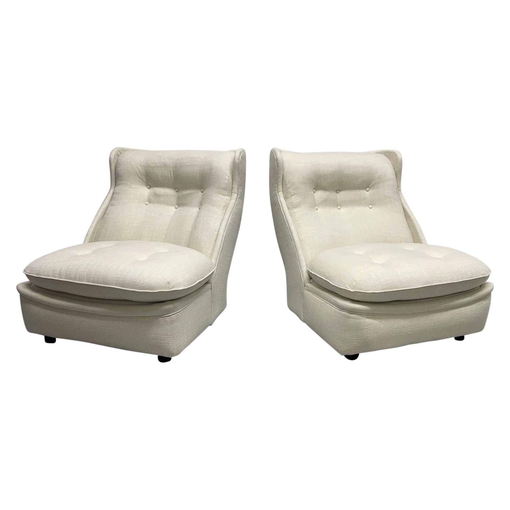 1960s Oversized Lounge Chairs, Pair For Sale