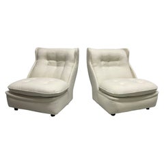 Used 1960s Oversized Lounge Chairs, Pair
