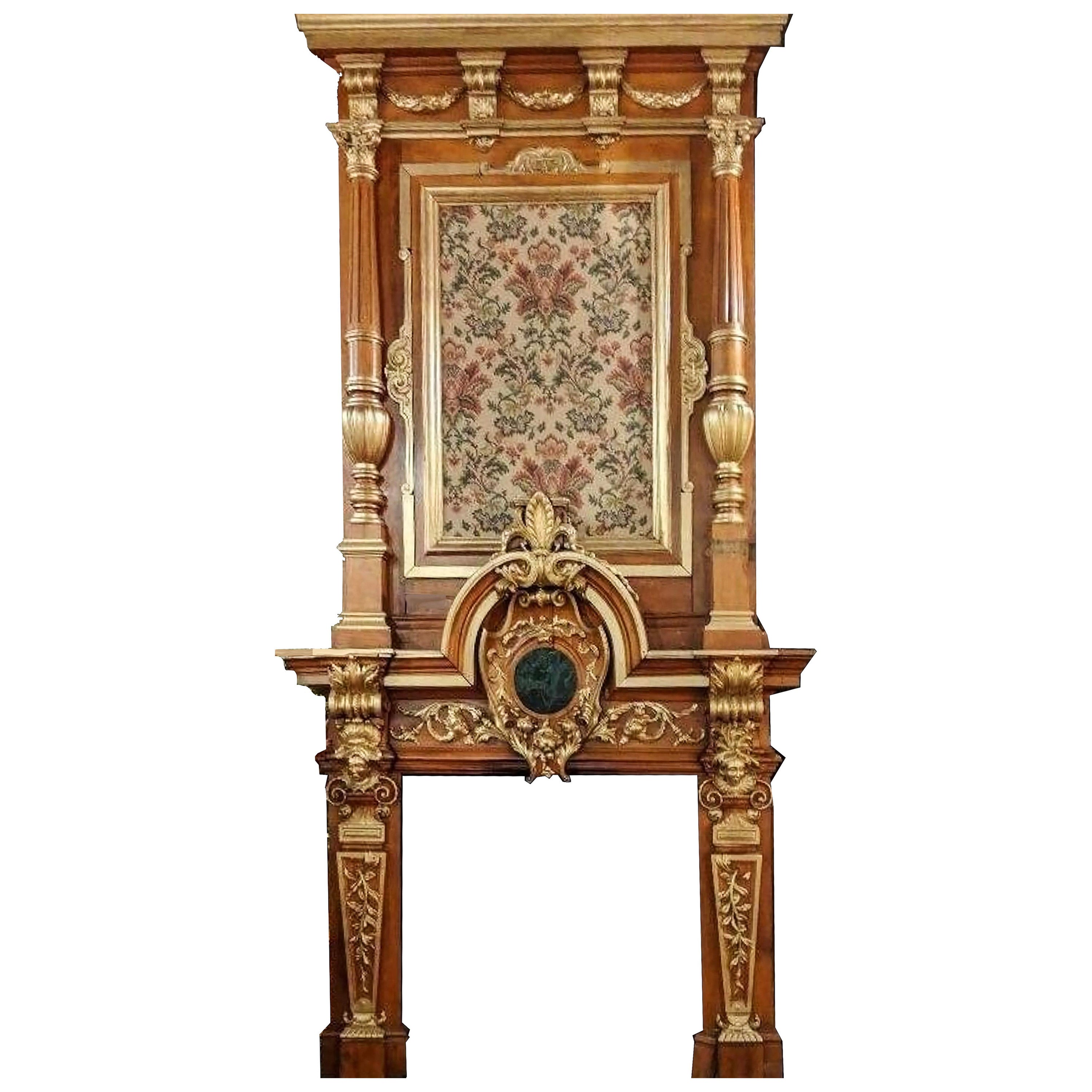 19th century monumental mantle from large château estate For Sale