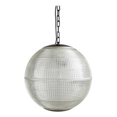 *B Grade*, Prismatic Glass Holophane Globe Parisian Street Lamp, C.1960