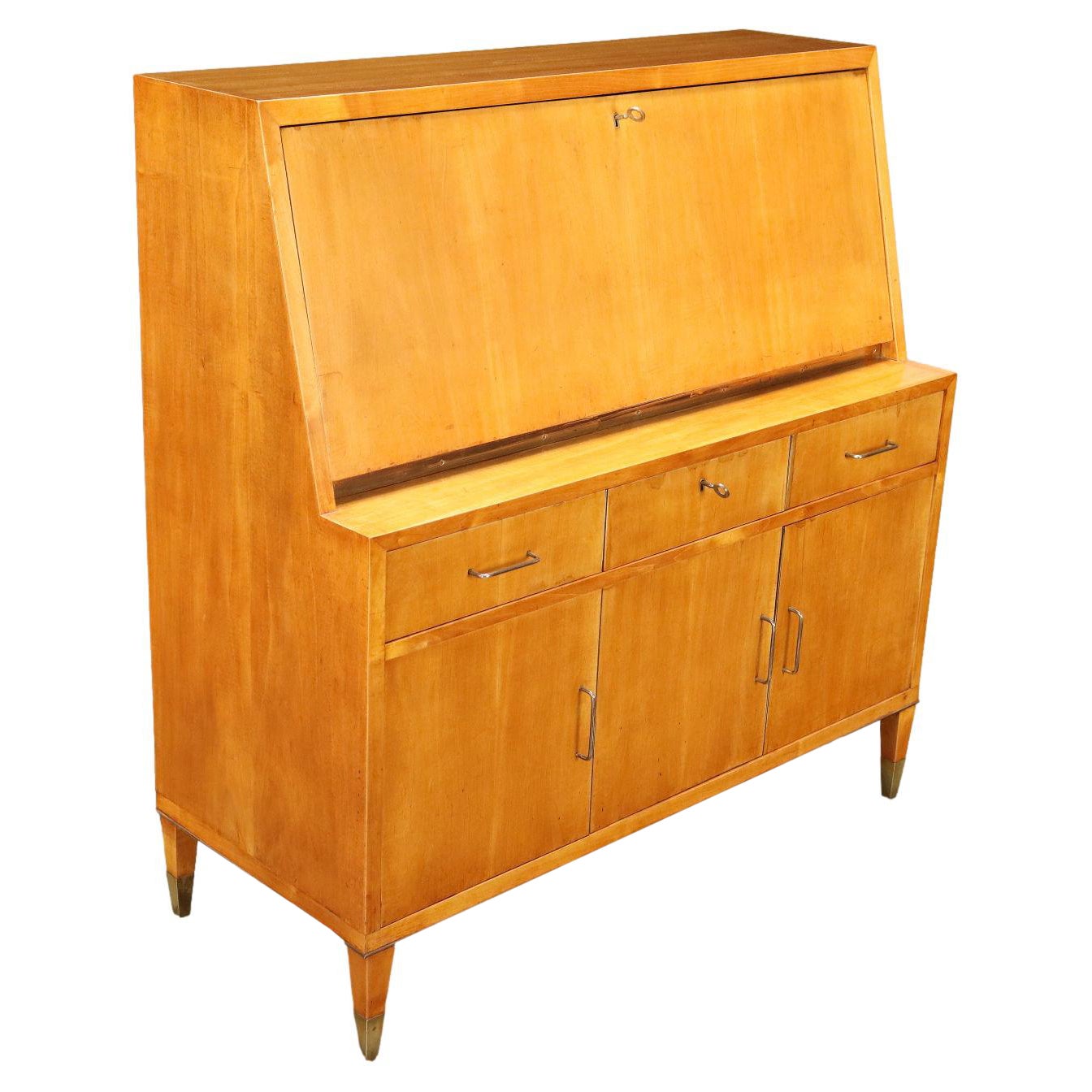 Flap Cabinet Maple Veneer Italy 1950s For Sale