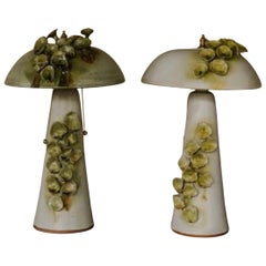 Set of 2 Mushroom Lamps by Casa Alfarera
