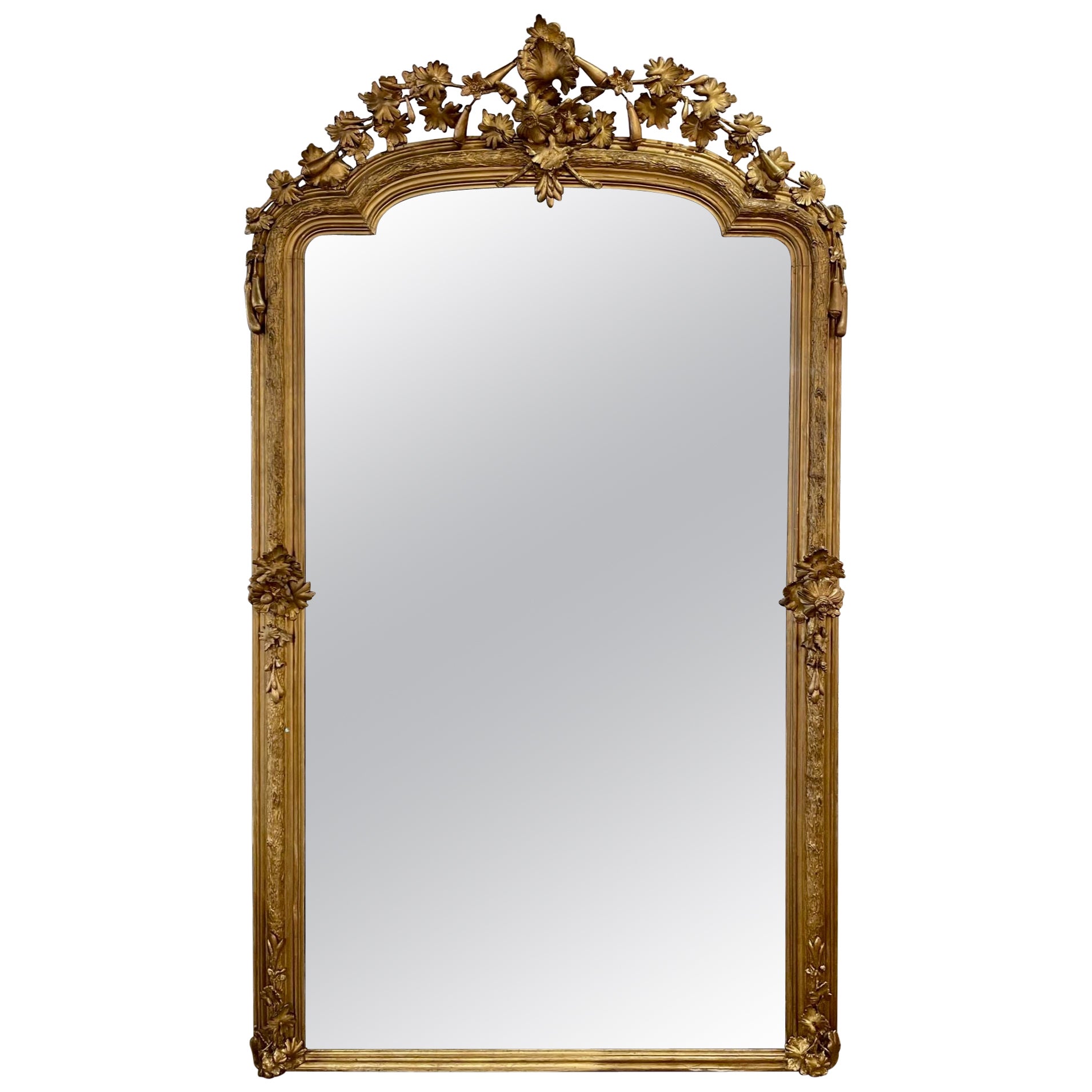 Lipstick French Mid Century Floor Mirror by Roger Lecal at 1stDibs