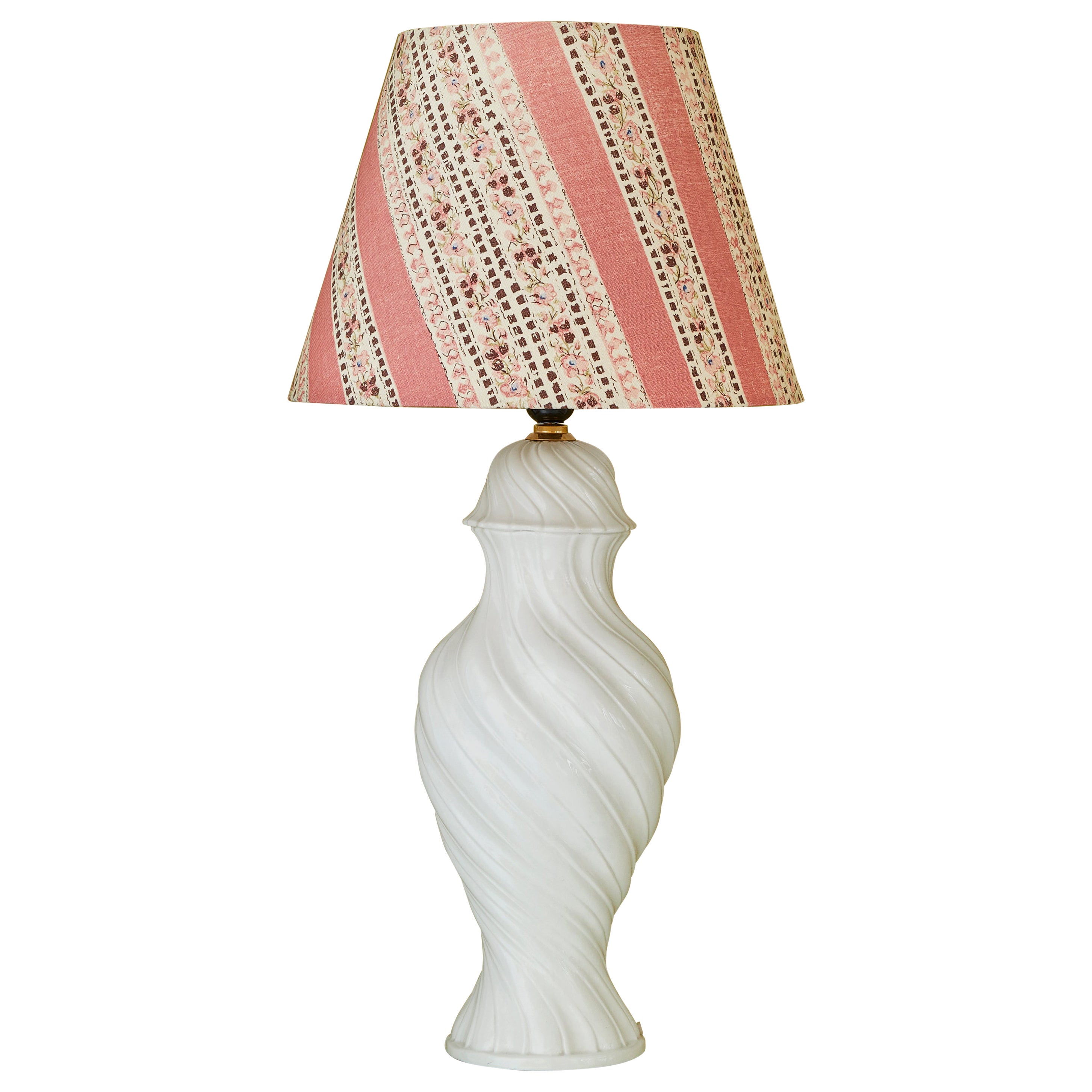 Vintage Ceramic Table Lamp with Customized Shade, Italy, 20th Century For Sale
