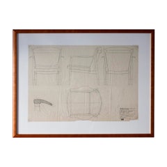 Original Pen & Pencil Drawing Finn Juhl, 1951