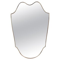 Vintage Italian Wall Mirror with Brass Frame, 'circa 1950s' Large