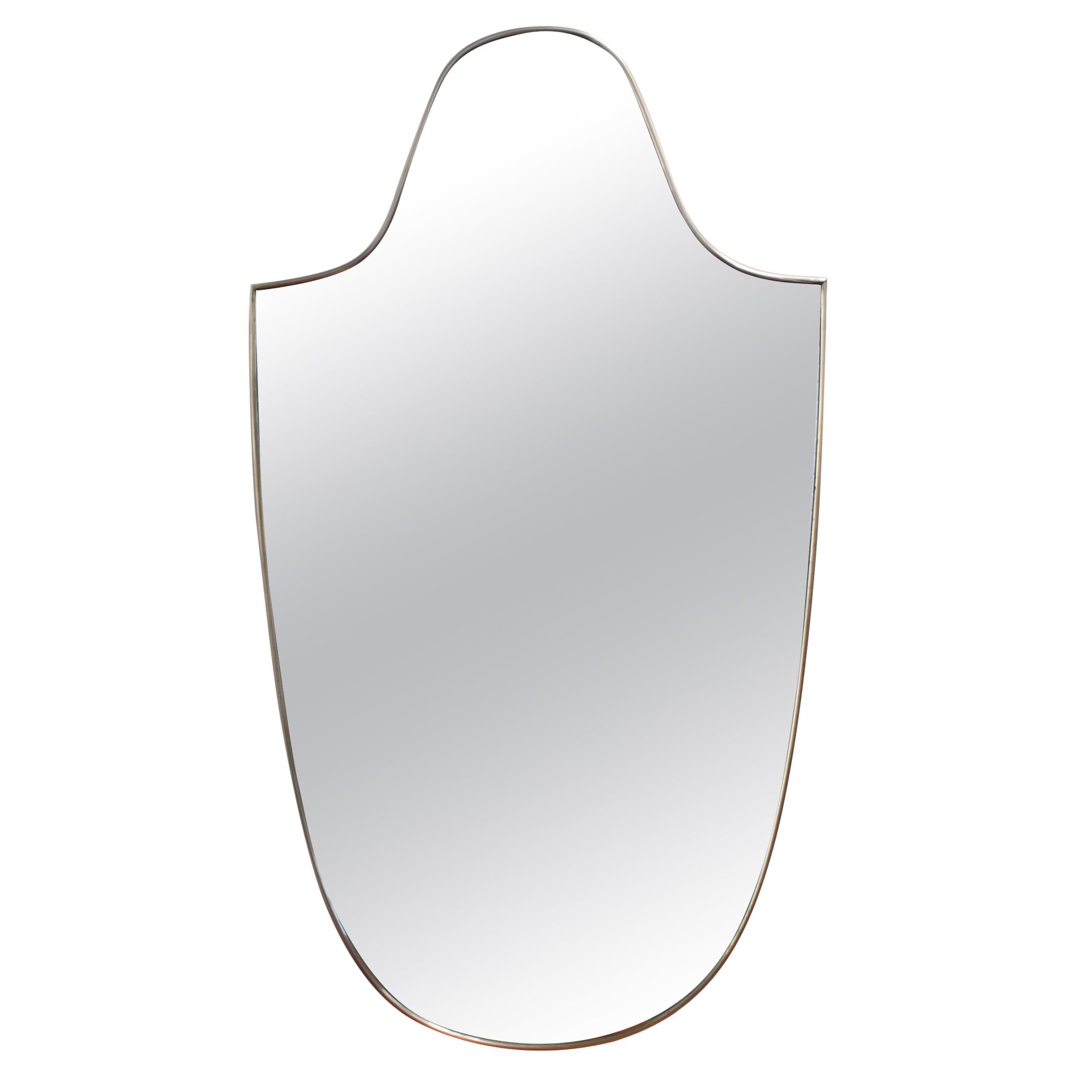 Mid-Century Italian Wall Mirror with Brass Frame (circa 1950s) - Large