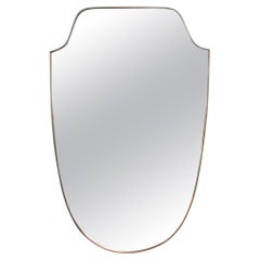 Mid-Century Italian Wall Mirror with Brass Frame 'circa 1950s', Large