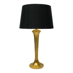 Brass Art Nouveau Style Table Lamp 1970s Vintage art deco Hollywood Regency