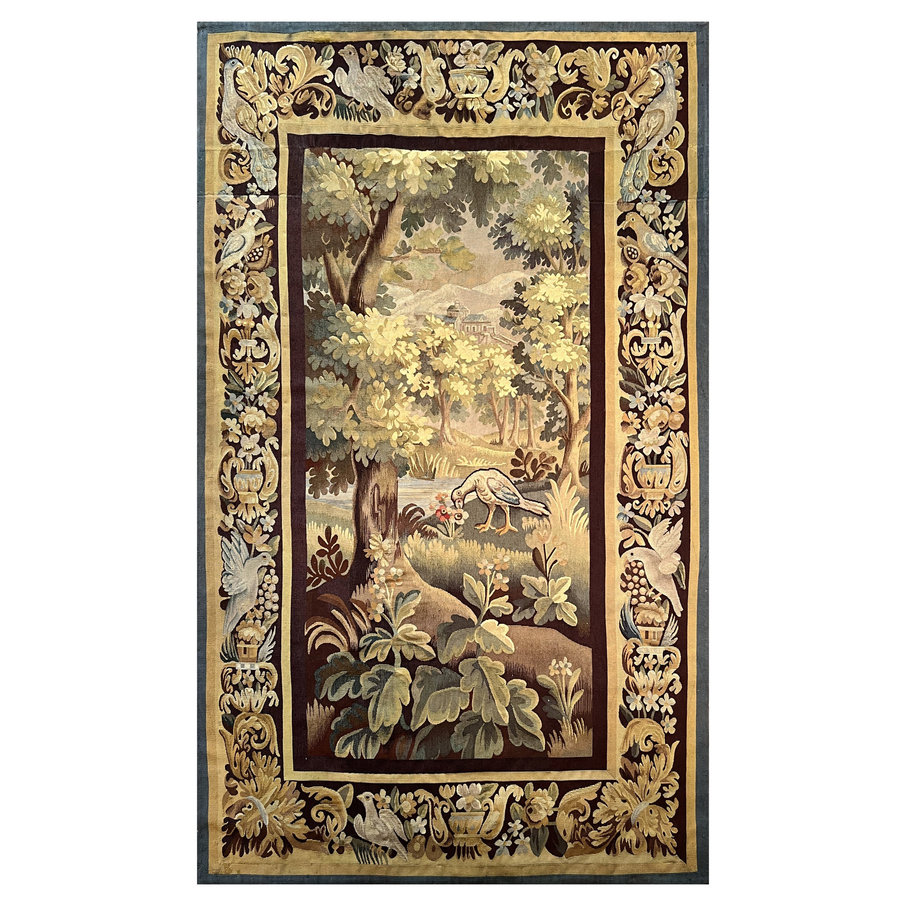 Tapisserie d'Aubusson de verdure du 19ème siècle - n° 1166 en vente