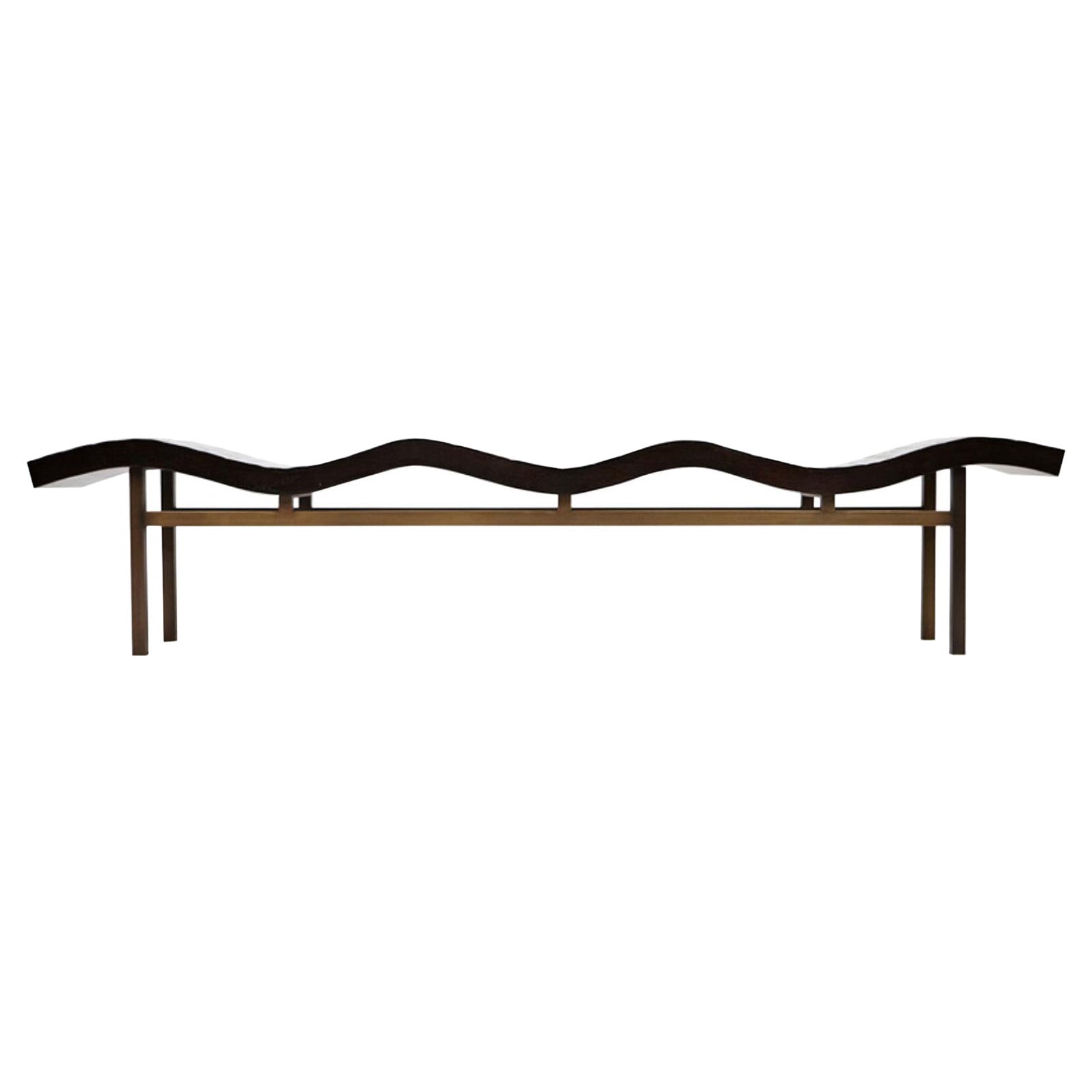 Bamboo Wave Bench by Aguirre Design For Sale