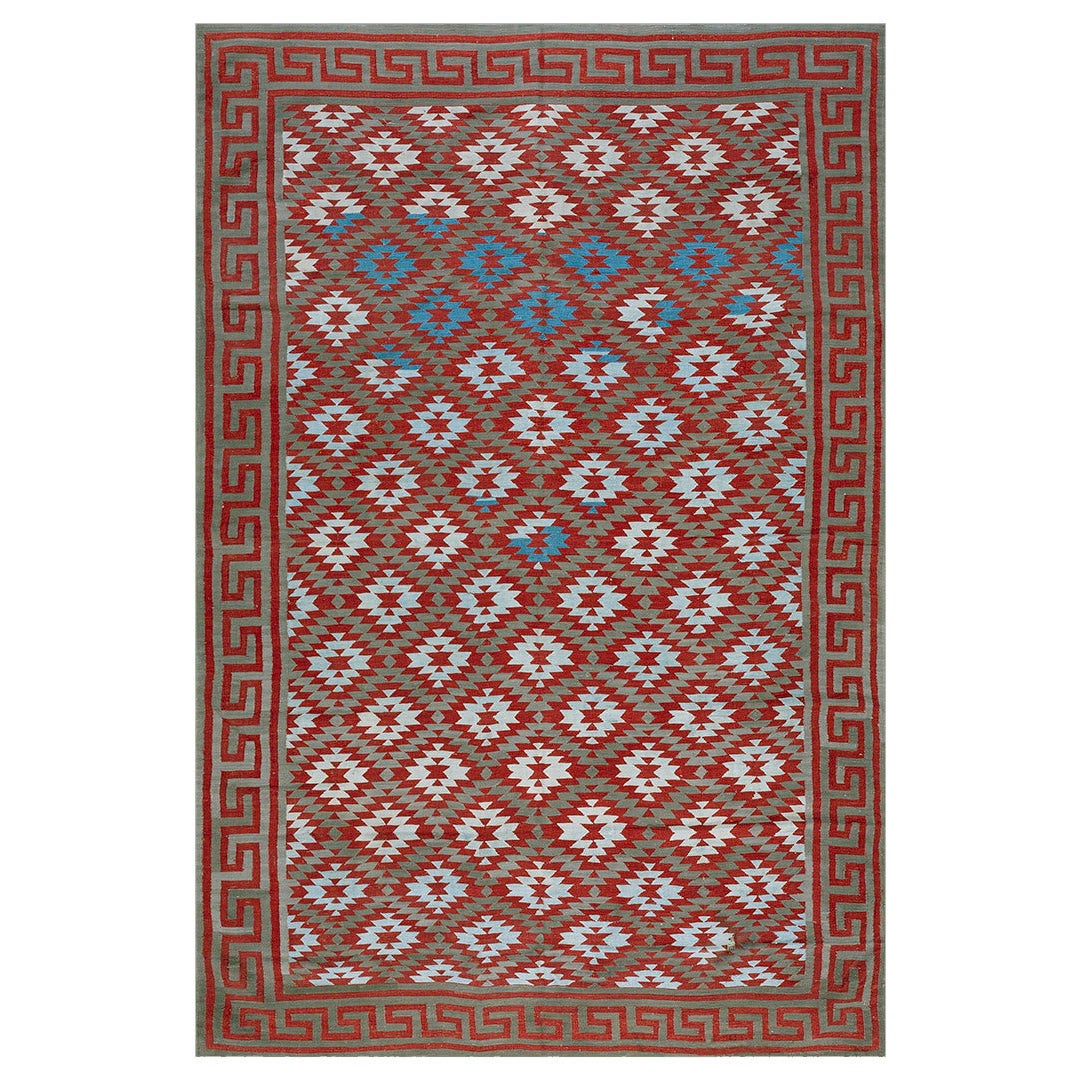 Antique Indian Dhurrie Rug 5'0" x7'8" For Sale