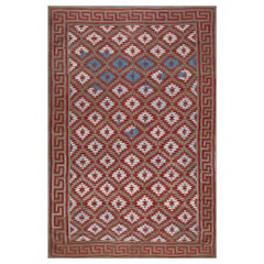 Indischer Dhurrie-Teppich aus Baumwolle aus den 1930er Jahren (152 x 234 cm)