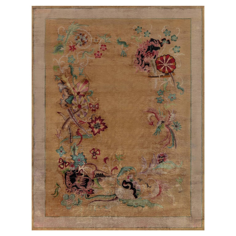 Vintage Chinese Art Deco Rug For Sale at 1stDibs