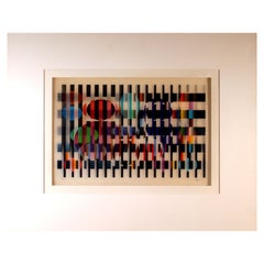 Vintage Yaacov Agam Visual Orchestration Signed Agamograph 38/99 Kinetic Art Framed