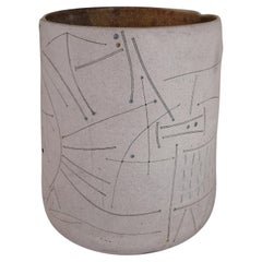 Gustavo Pérez High Temperature Ceramic Vase, Tribute to Joan Miró