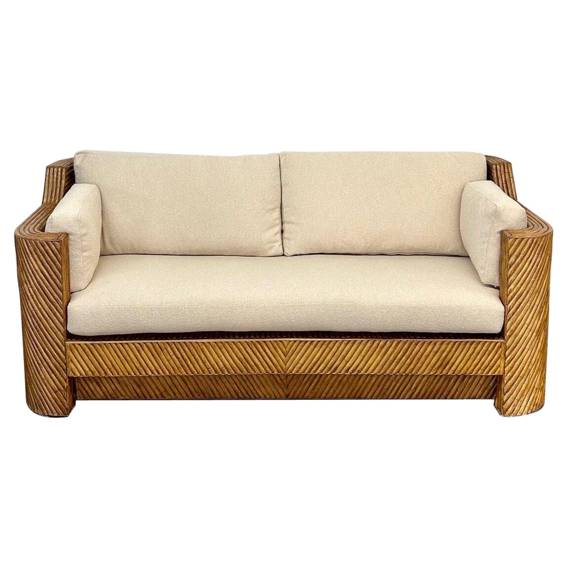 Henry Link Split Reed Bamboo Sofa at 1stDibs henry link wicker sofa