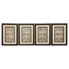 19th Century, “Earls" Continental Armorial Etchings, Framed, Set of 4