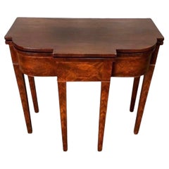 Unusual 19th Century American Classical Flame Mahogany 6 Leg Card Table
