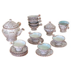French 1950's Ceramic Tea Set by Vallauris