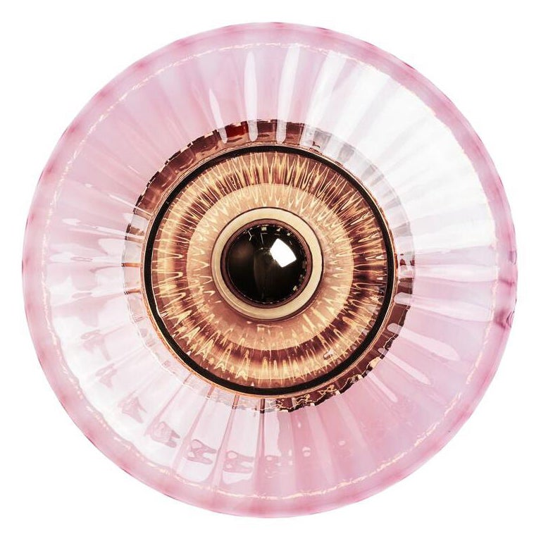 Optic Wandleuchte Rose mit Glühbirne und goldenem Eyeball aus der New Wave-Wandleuchte im Angebot