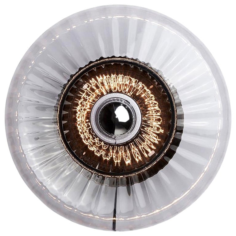 Optic Wandleuchter „New Wave“  XL Klarer mit goldenem Eyeball im Angebot