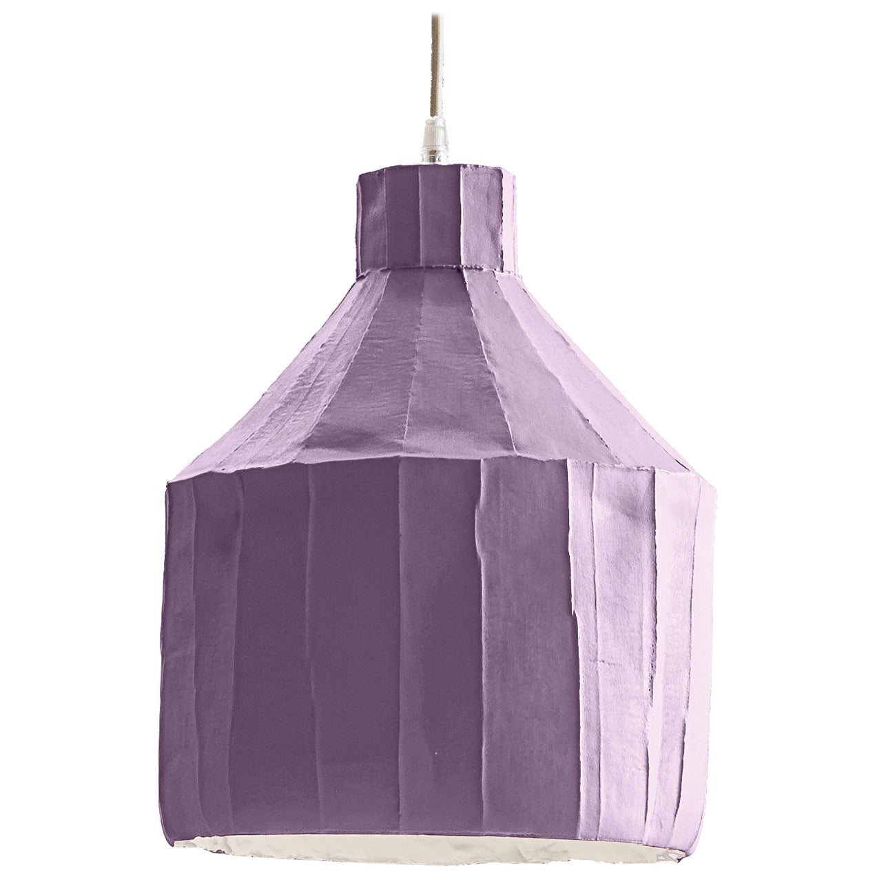 Contemporary Ceramic Lavender SUFI Lamp Corteccia Texture For Sale