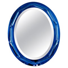Miroir italien ovale Antonio Lupi, bicolore, par Cristal Luxor