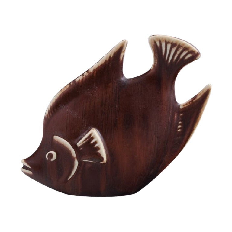 Gunnar Nylund for Rörstrand, Fish in Glazed Ceramics For Sale