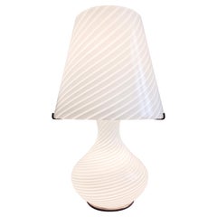 Murano 1970s Mushroom Swirled Art Glass XL Size Four-Light Table Lamp