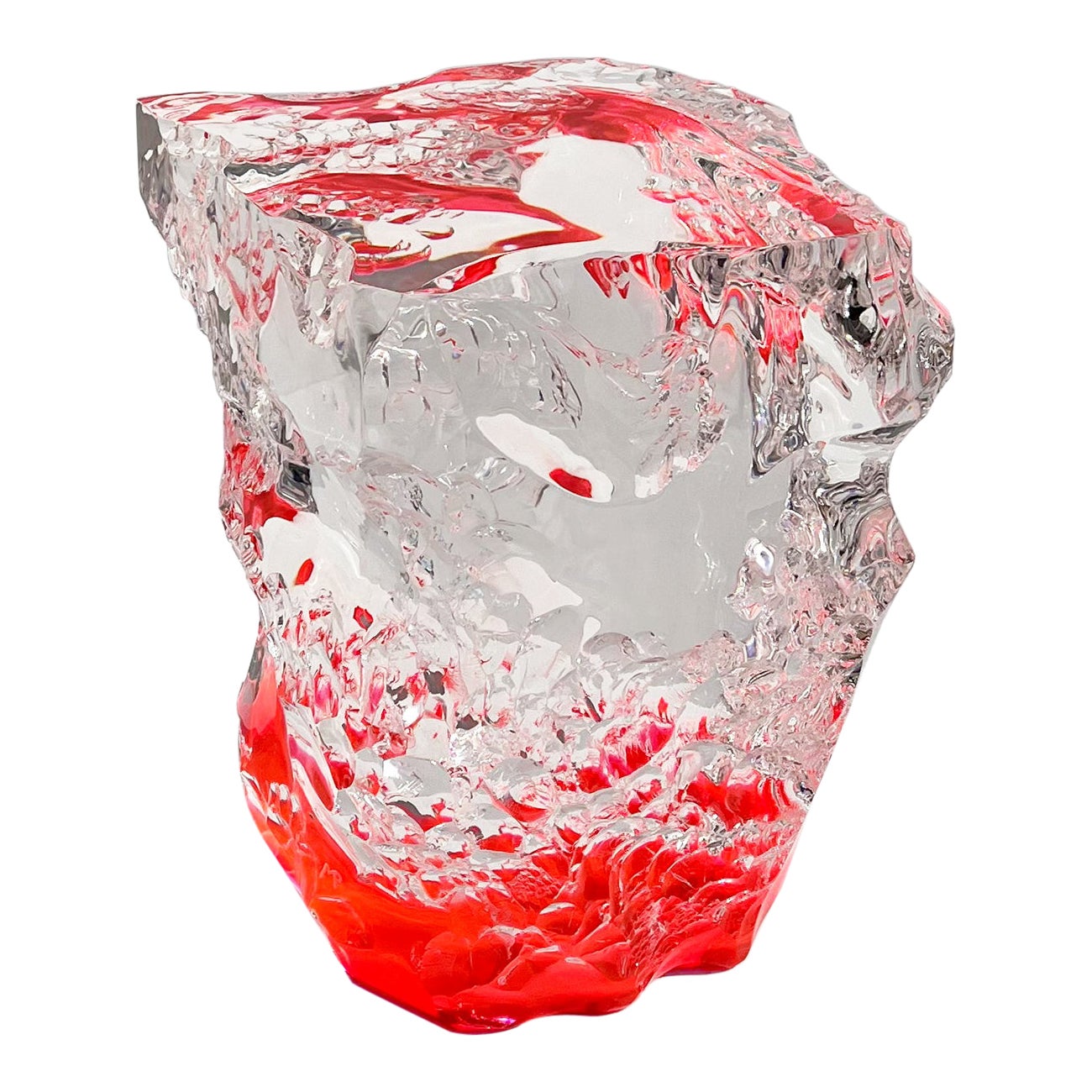 Table basse sculpturale en plexiglas rose « Prime Materia » du 21e siècle