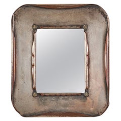 Italian Designer, Small Wall Mirror, Sterling Silver, Mirror Glass, Italy, 1930s