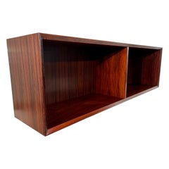 Rosewood Wall Hanging Book or Vinyl Record Shelf Attributed to Arne Vodder