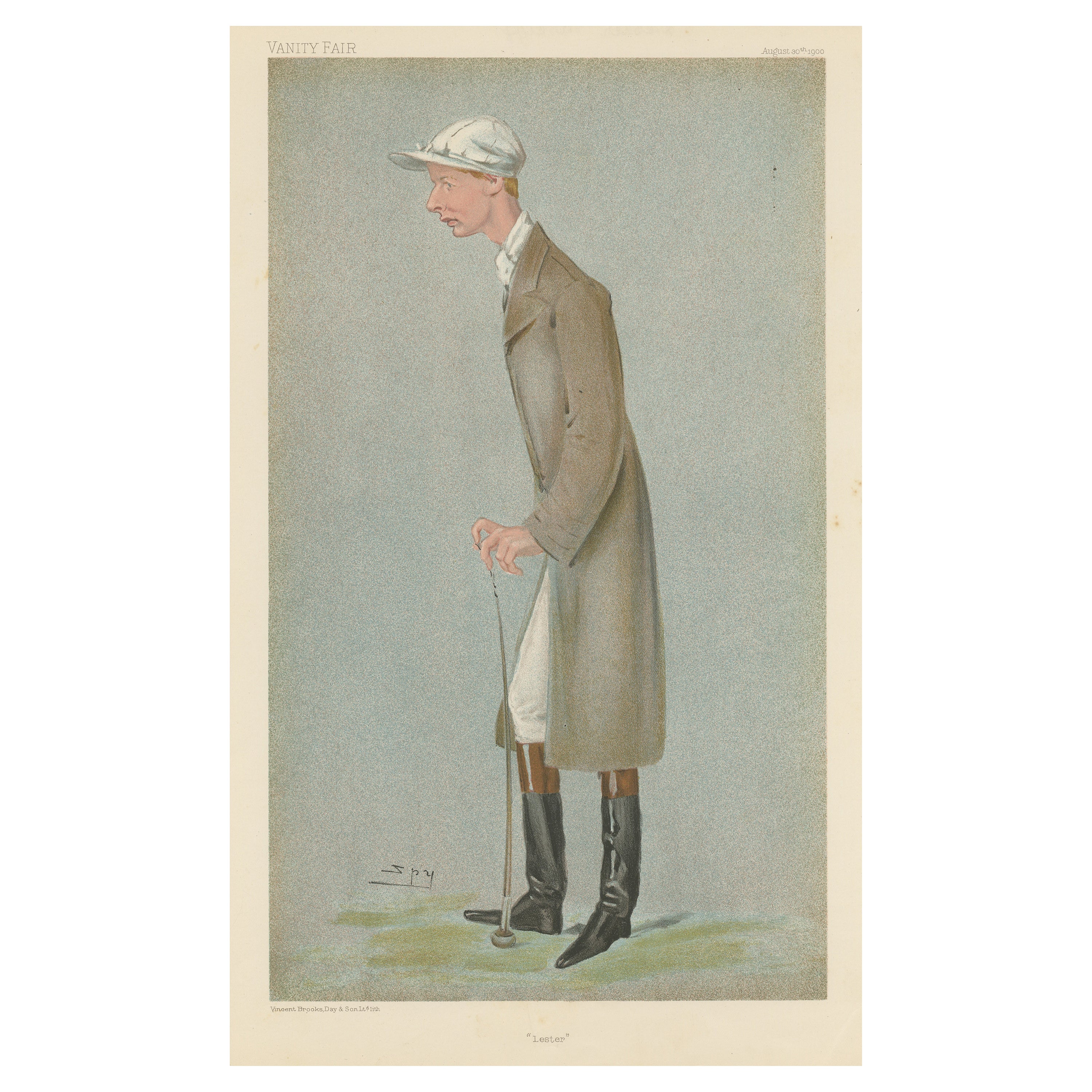 Chromolithographie Vanity Fair Caricature Imprimé « Lester » en vente