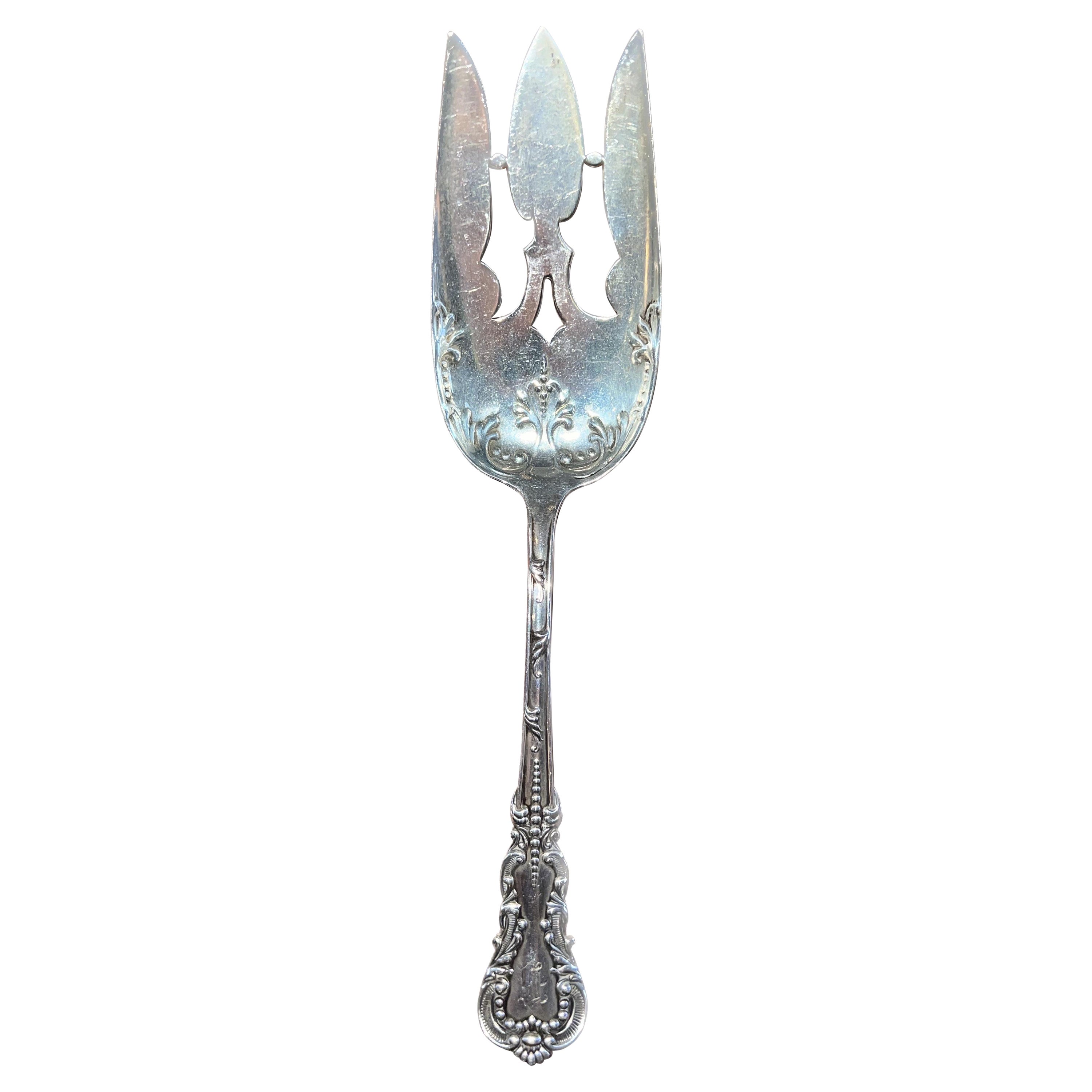 Late 19th C Sterling Silver Serving Fork 