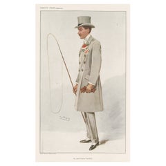 Chromolithograph Vanity Fair Caricature Print 'Mr. Alfred Gwynne Vanderbilt'