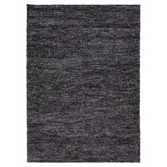 Gray-Charcoal Color Modern Felted Textuted Wool Rug By Apadana