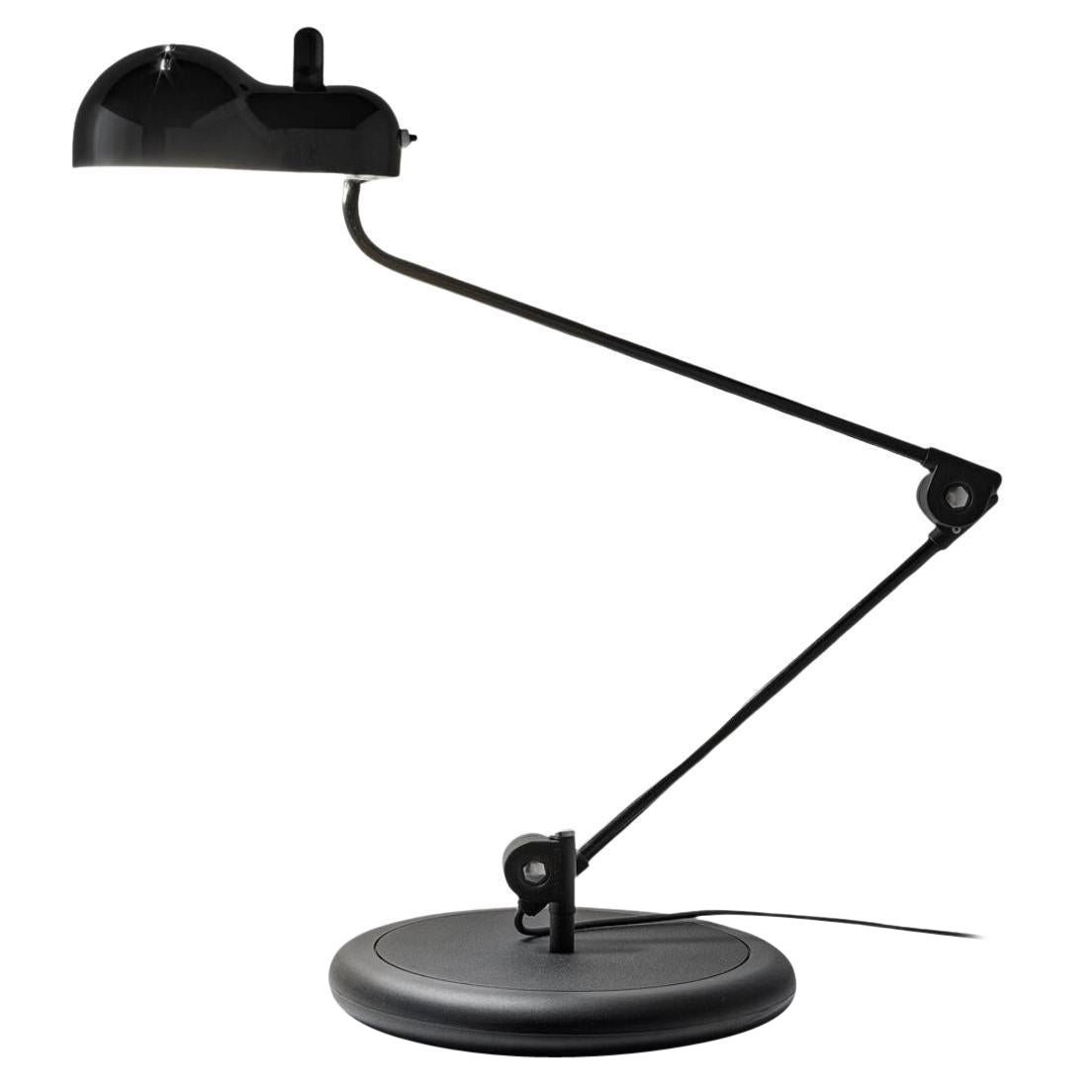 Joe Colombo lampe de bureau « Topo » noire avec base pour Stilnovo