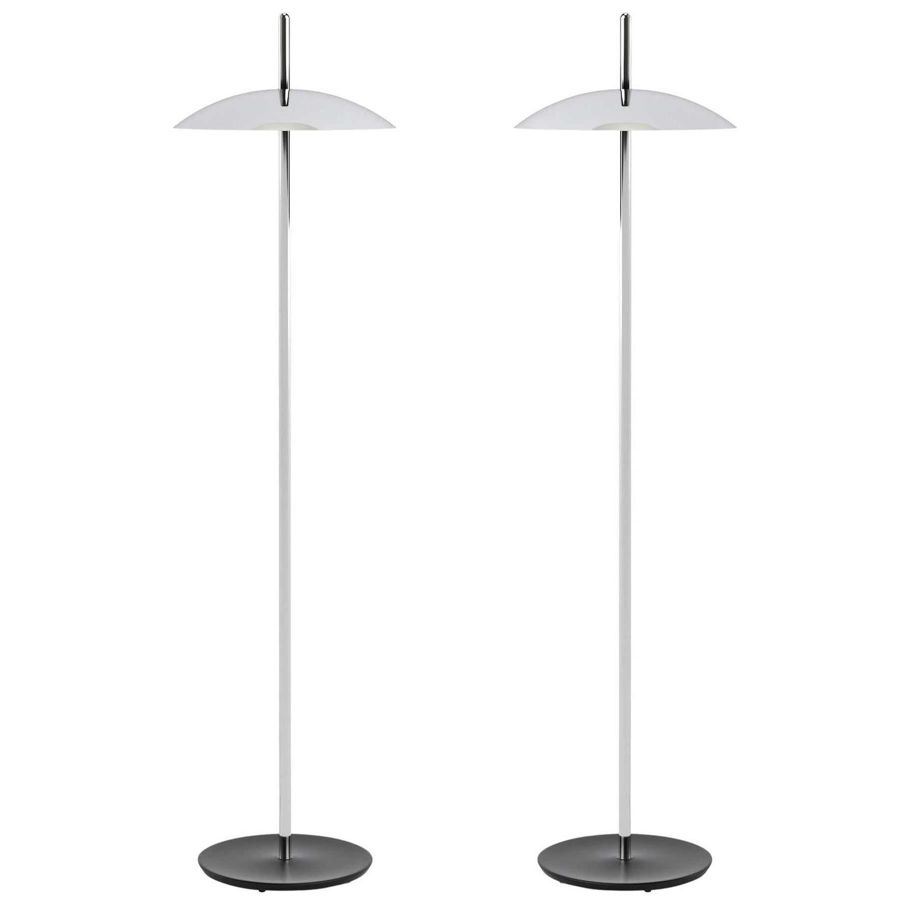 Pair of Nickel Signal Floor Lamp from Souda, Made to Order For Sale