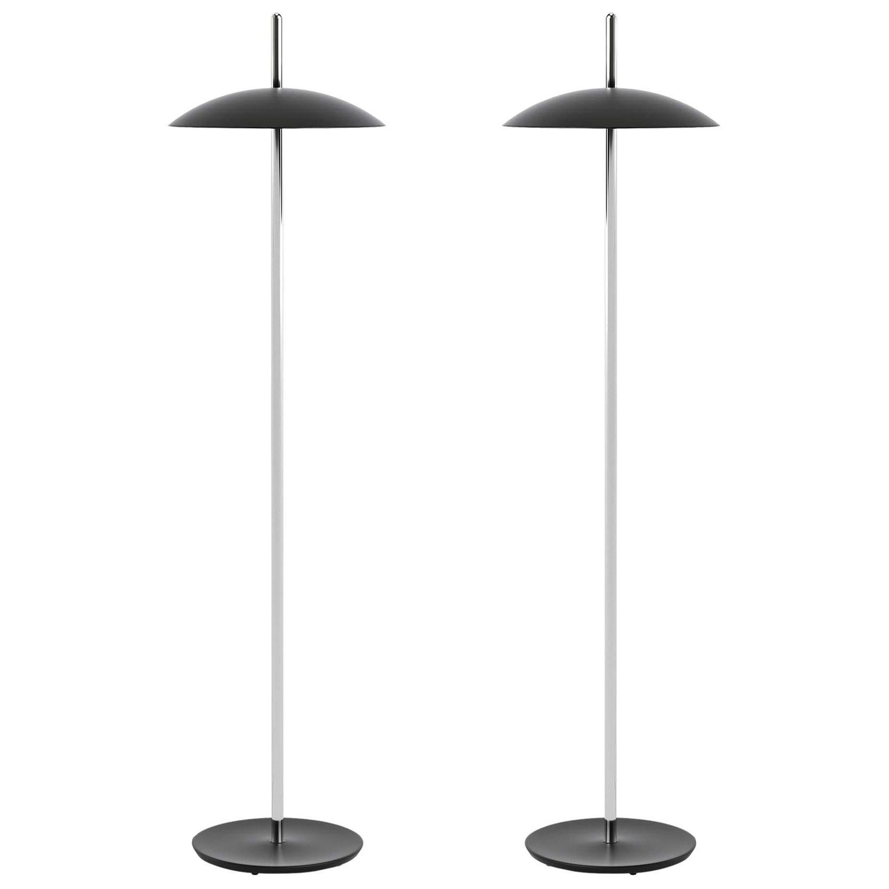 Pair of Black x Nickel Signal Floor Lamp from Souda, Made to Order For Sale