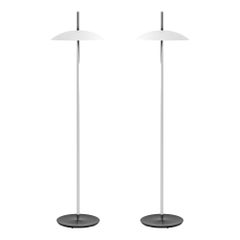 Pair of White and Nickel Signal Floor Lamp from Souda, Made to Order