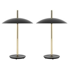 Pair of Signal Table Lamp from Souda, Black and Brass, Made to Order