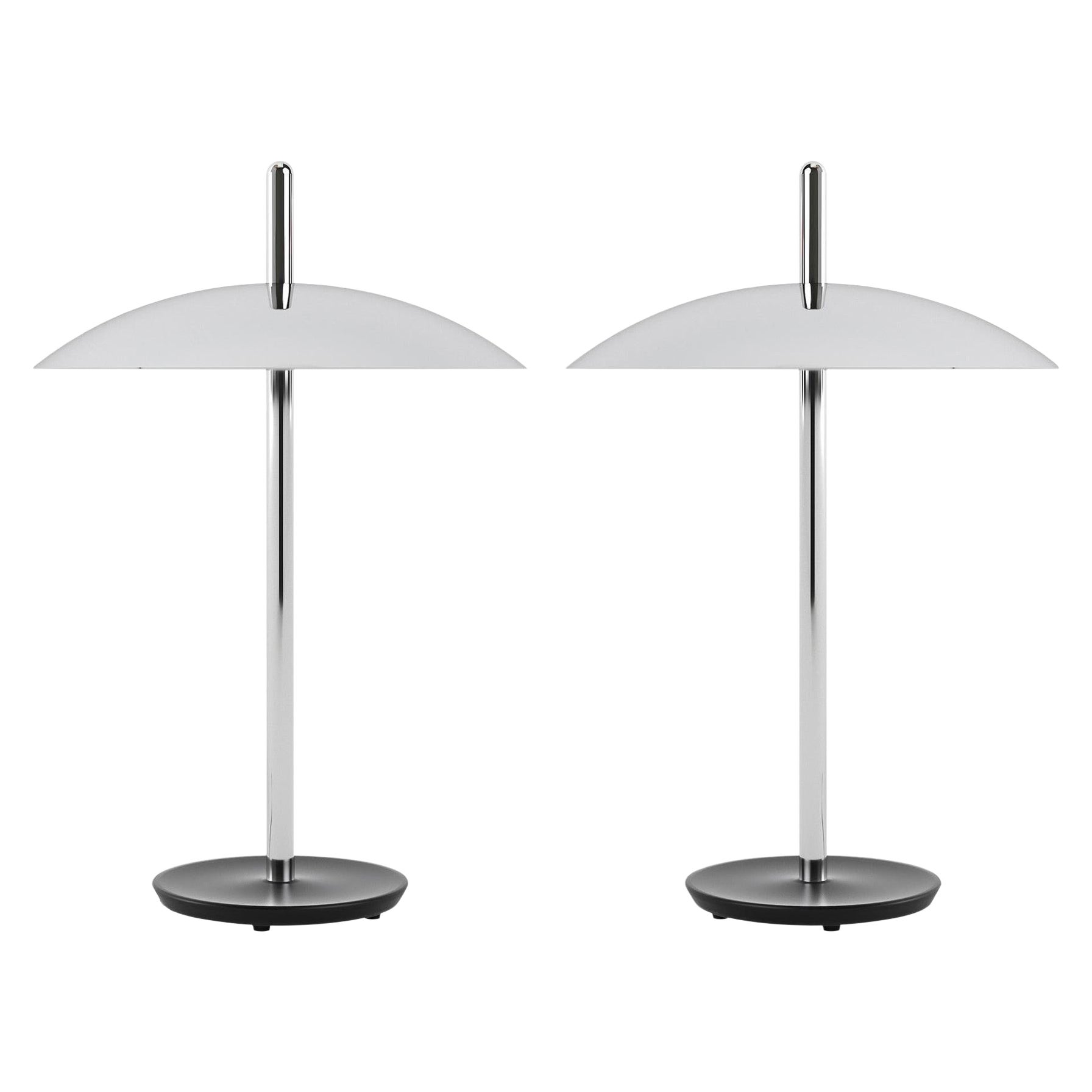Pair of Signal Table Lamp from Souda, Nickel, Made to Order