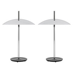 Signal-Tischlampe von Souda, Nickel, auf Bestellung gefertigt, Paar