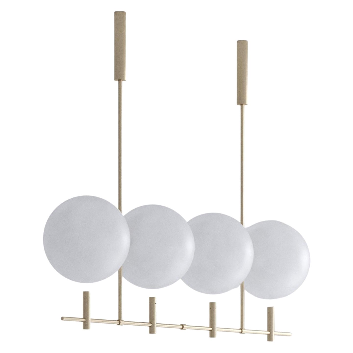 Luna Luminaire / Chandelier Horizontal I04 in Brushed Gold For Sale